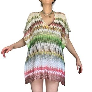 Missoni Mare Multicolor Zigzag Knit Tunic Cover-Up | Made in Italy | Viscose